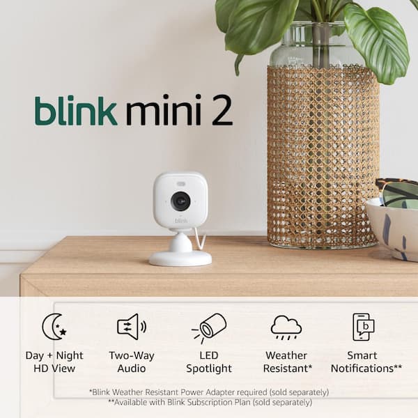 Blink Mini 2 Wired Indoor/Outdoor Smart Security Camera with 1080p