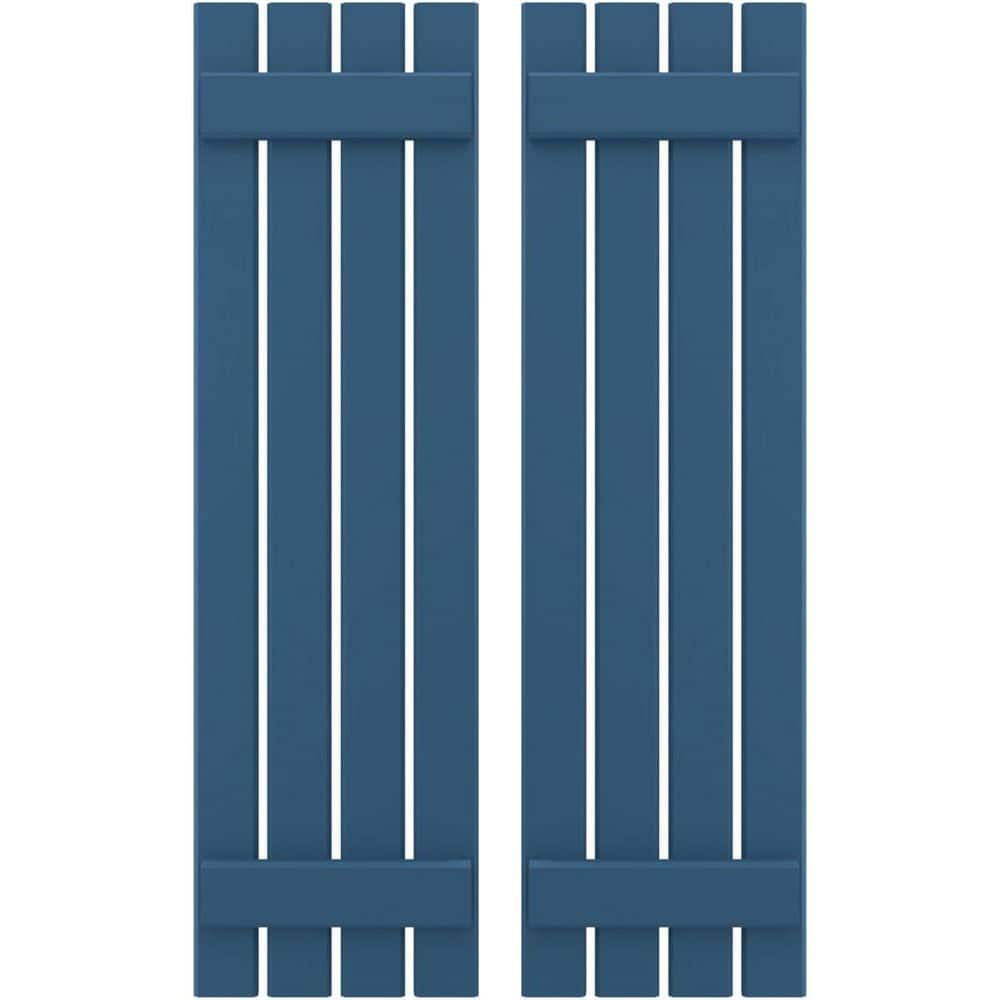 15-1/2 in. W x 60 in. H Americraft 4-Board Exterior Real Wood Spaced Board and Batten Shutters in Sojourn Blue price history on PriceWatchPro