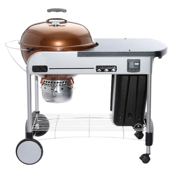 Weber 22 in. Performer Premium Charcoal Grill in Copper with Built-In Thermometer and Digital Timer