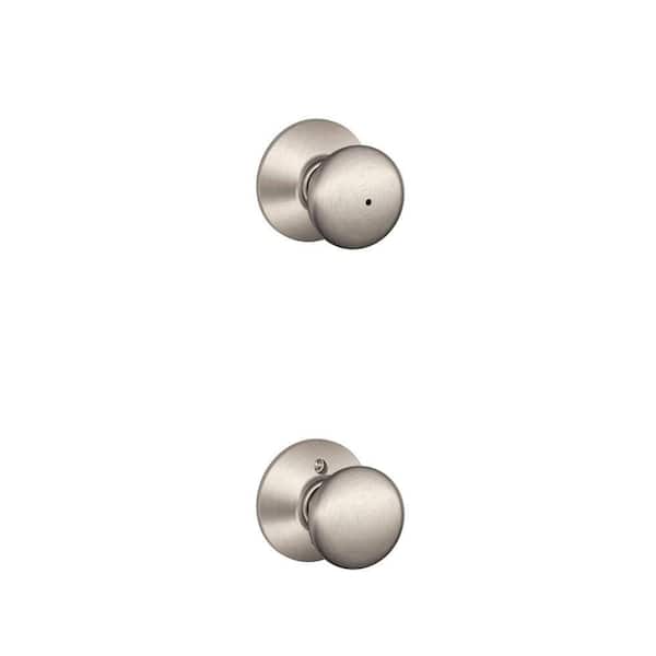 Plymouth Satin Nickel Privacy Bed/Bath Door Knob and Dummy Door Knob Combo