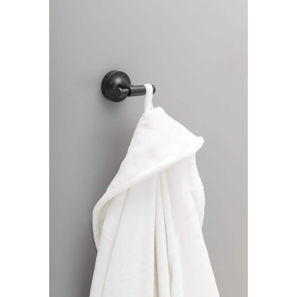 Matte Black Modern Double Towel Hook Wall Mount