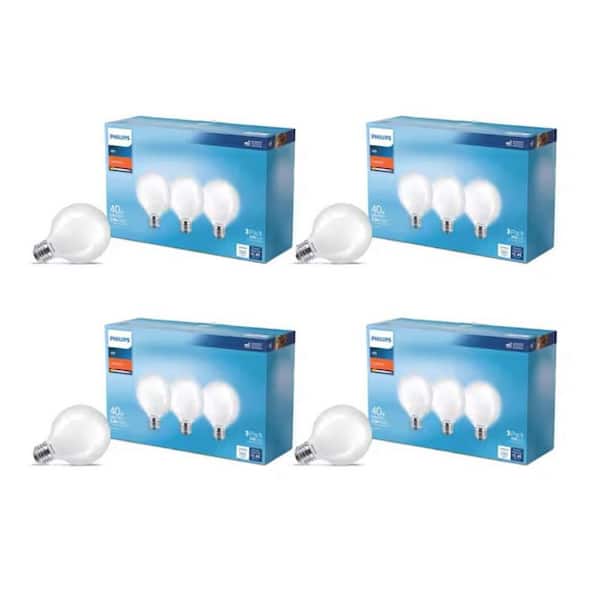40-Watt Equivalent G25 Frosted LED Bulb EyeComfort Soft White 2700K (3-Pack)