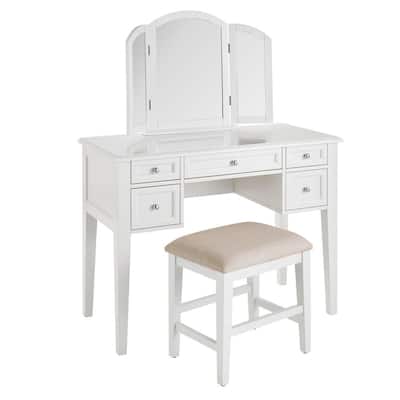 3 Way Mirror Makeup Vanities Bedroom Furniture The Home Depot 3 Way Mirror Makeup Vanities, Makeup Vanity With 3 Way Mirror