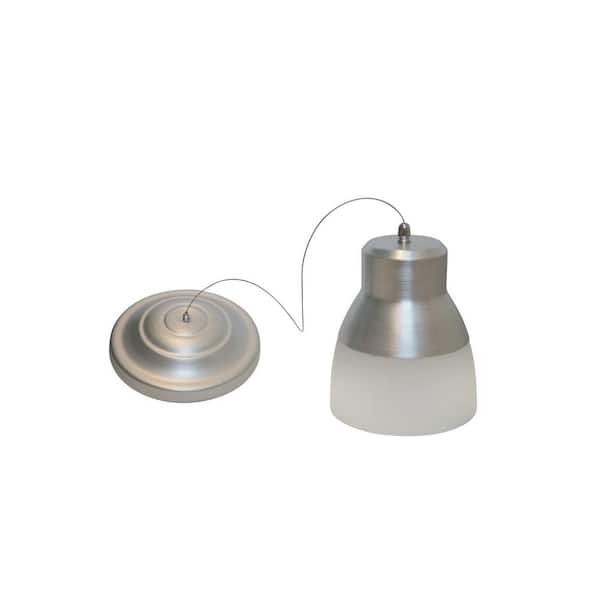 It's Exciting Lighting 24-LED Nickel 2.25-Watt Integrated LED Battery  Operated Ceiling Pendant with Frosted Glass Shade IEL-5778 - The Home Depot