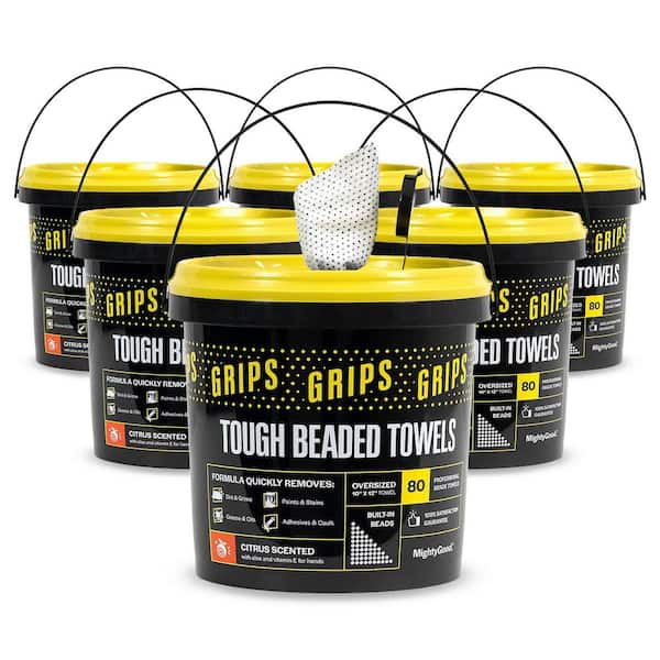 80 Count Bucket (Case of 6), 10 in. x 12 in. Wipes, Citrus Scent All-Purpose Cleaner