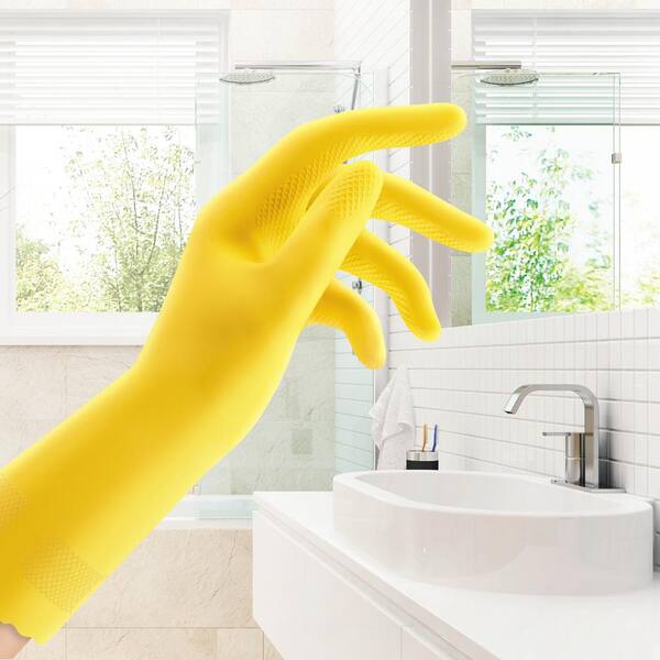 Playtex Handsaver Yellow Latex/Neoprene/Nitrile Gloves, Large (1-Pair)
