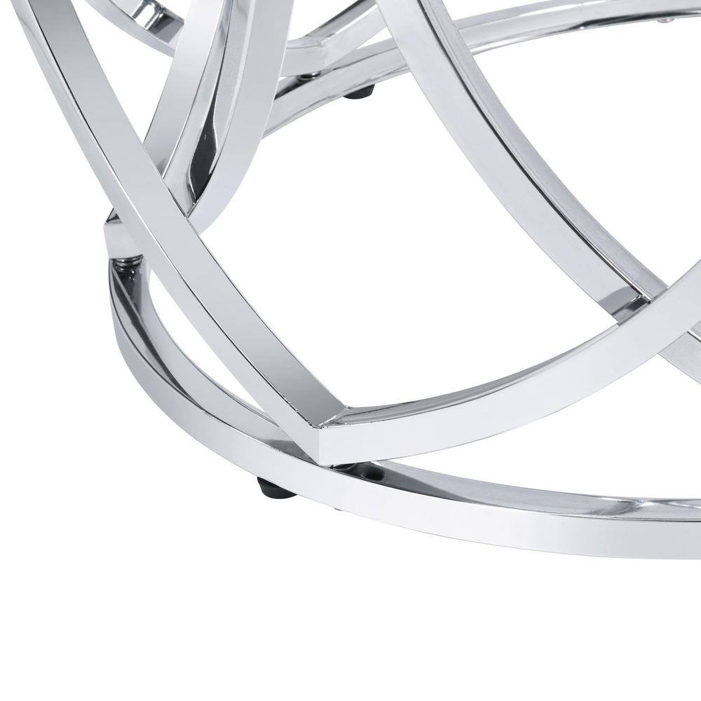 Elysian 53" Chrome & Glass Transitional Round Dining Table