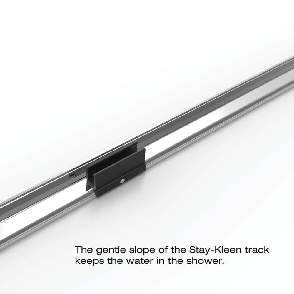 Deluxe 56" x 71.5" Chrome Framed Sliding Shower Door with Clear Glass
