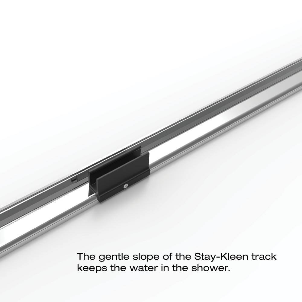 Deluxe 56" Brushed Nickel Framed Sliding Tub Door with Rain Glass