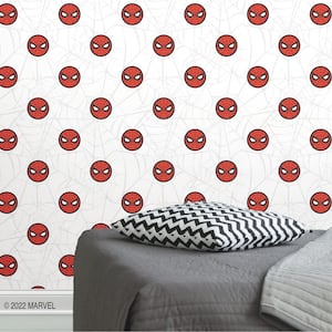 Spider-Man Icon Red Vinyl Peel and Stick Matte Wallpaper 28.18 sq. ft.