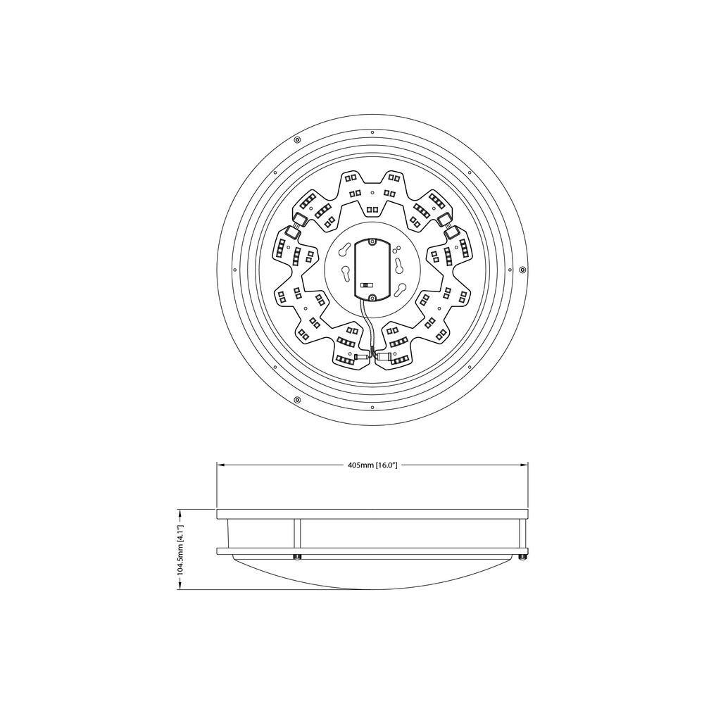 16" Oil Rubbed Bronze LED Drum Flush Mount Ceiling Light