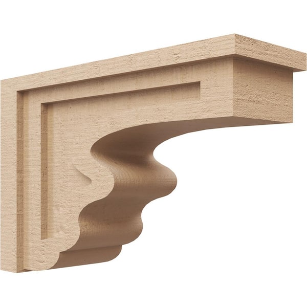 Ekena Millwork 6 in. x 12 in. x 18 in. Classic Highland Rough Cedar Woodgrain TimberThane Corbel, Primed Tan