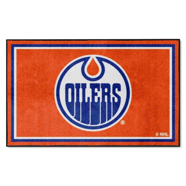 FANMATS Edmonton Oilers Orange 4 ft. x 6 ft. Plush Area Rug 38578 The Home Depot