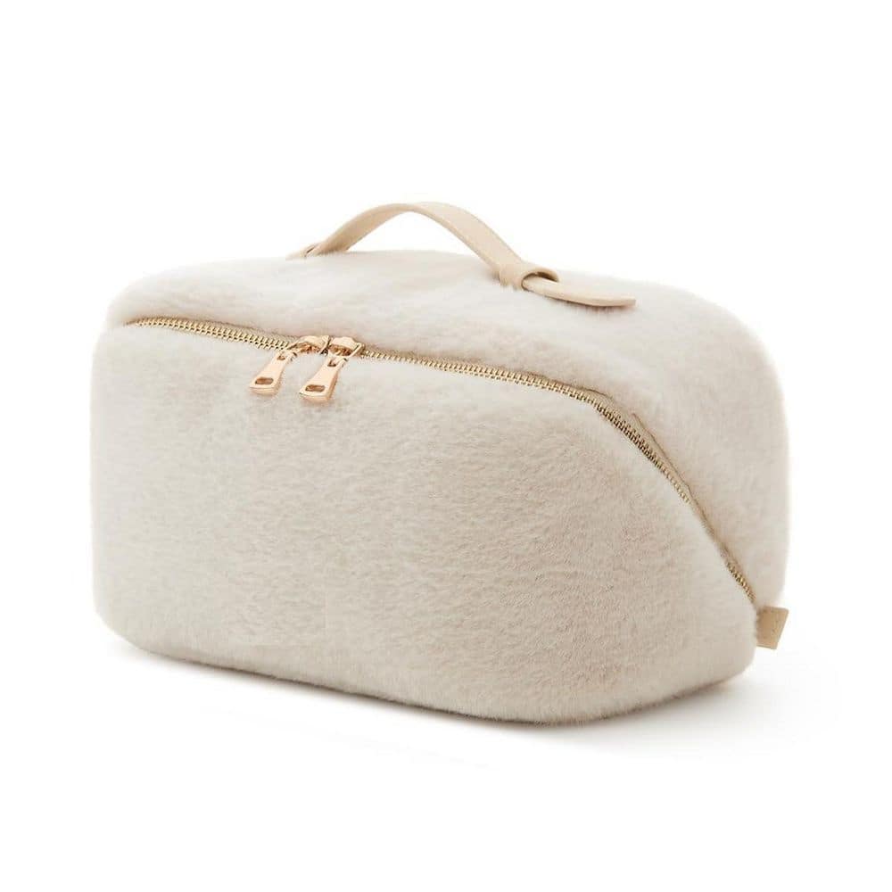 Travel Makeup Bag in BJ-Beige, Large Capacity Cosmetic Bag, Waterproof PU Leather, Flat Open Portable Toiletry Bag price history on PriceWatchPro