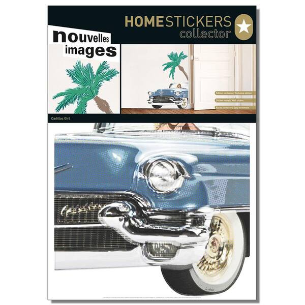 Nouvelles Images Multicolor Cadillac Girl Home Sticker