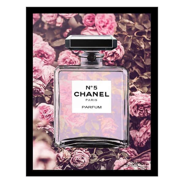 VENICE BEACH Collections Fashion Floral Glam Perfume Bottle by Fairchild Paris 1 Piece Framed Graphic Print 18 in. x 14 in.