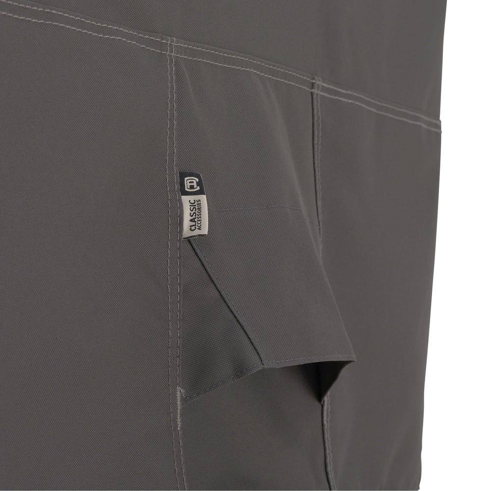 Brown Water-Resistant Rectangular Fire Pit Table Cover with Cinch Cord