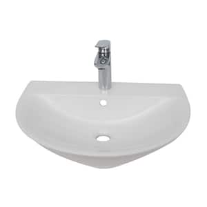 Morning 500 Wall-Mount Sink in White with 1 Faucet Hole
