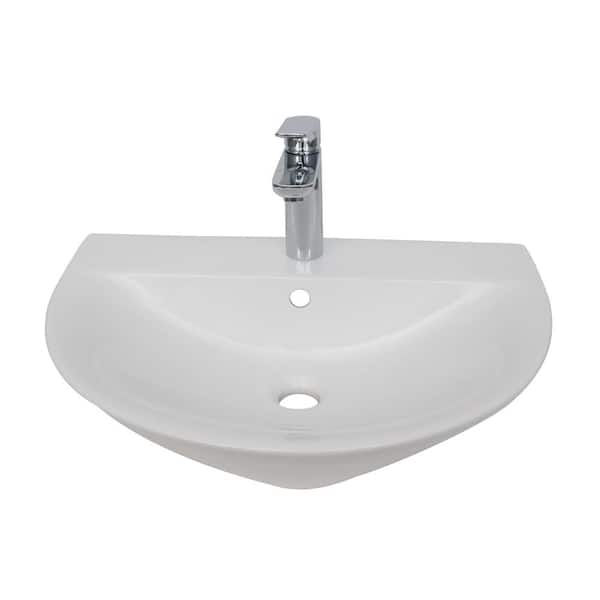 Barclay Products Morning 500 Wall-Mount Sink in White with 1 Faucet Hole