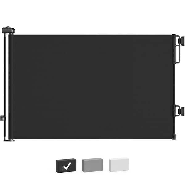 Retractable Dog Gate 55 Wide Mesh Safety Gate for Stairs, Doorways, Hallways, Indoor Outdoor Use, Black