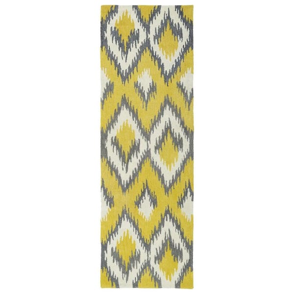 Kaleen Global Inspiration Yellow 3 ft. x 8 ft. Runner Rug