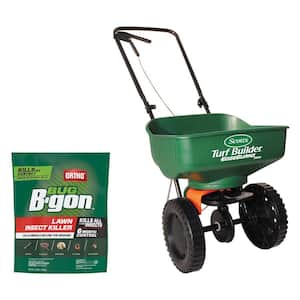 Bug B-gon Lawn Insect Killer and Turf Builder EdgeGuard Mini Broadcast Spreader Bundle for Small Lawns