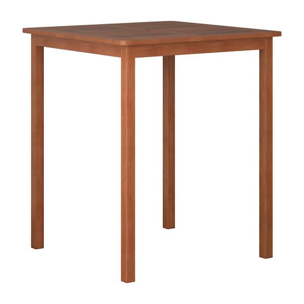 CorLiving Miramar Brown Wood Bar Height Outdoor Bistro Table