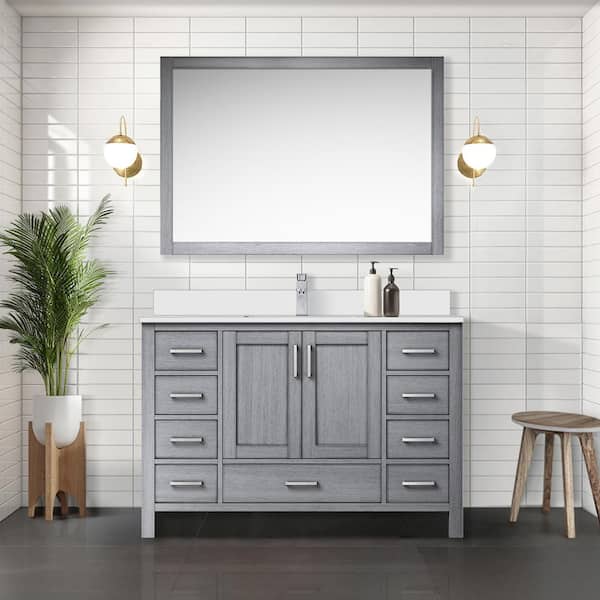 Jacques 48 in. W x 22 in. D Distressed Grey Bath Vanity with Cultured Marble Top