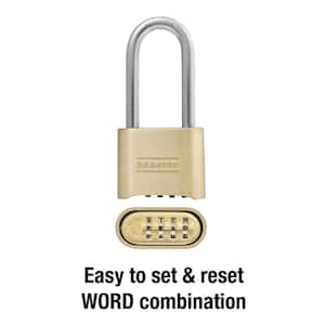 Outdoor Combination Lock, 2 in. Shackle, Resettable Letters