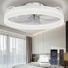 ARISKEEN 20 in. LED Indoor White Low Profile Flush Mount Ceiling Fan with Light Remote Control for Bedroom, Small Room A01-001F-WH