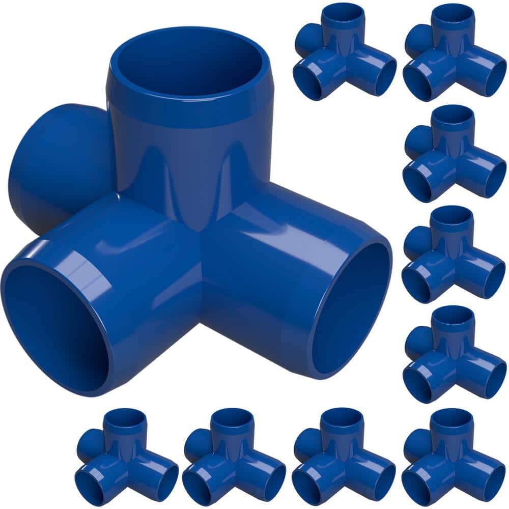 1/2 in. Furniture Grade PVC 4-Way Tee in Blue (10-Pack) price history on PriceWatchPro