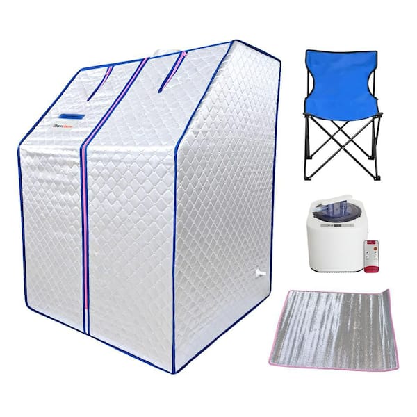 1-Person Steam Sauna Tent with 4L Generator, Chair & Remote-Personal Home Spa for Detox & Relaxation