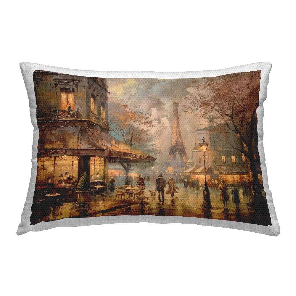 Parisian Fall Townscape Brown Rectangular Outdoor Throw Pillow price history on PriceWatchPro