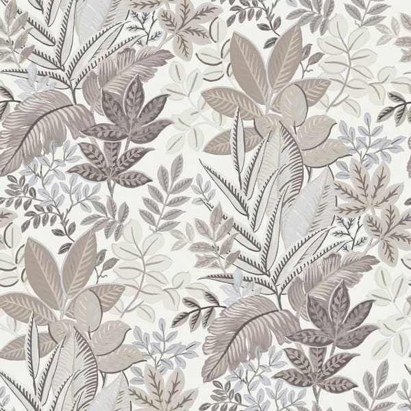Unbranded Into The Wild Beige Metallic Leaf Foliage Non-Pasted Non-woven Paper Wallpaper Roll