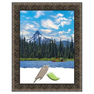 18 in. x 24 in. Intaglio Embossed Black Wood Picture Frame Opening Size