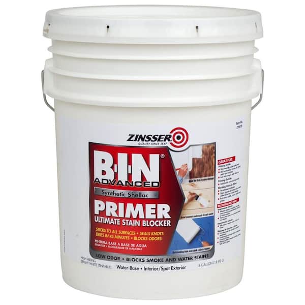 Zinsser B-I-N Advanced 5 gal. White Synthetic Shellac Interior/Spot Exterior Primer and Sealer