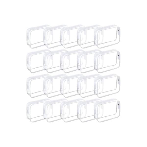 White Clear PVC Makeup Bags with Zipper for Travel, Bathroom, and Daily Use-20 Packs