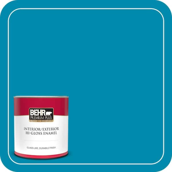 BEHR PREMIUM PLUS 1 qt. #530B-7 Riviera Paradise Hi-Gloss Enamel Interior/Exterior Paint & Primer