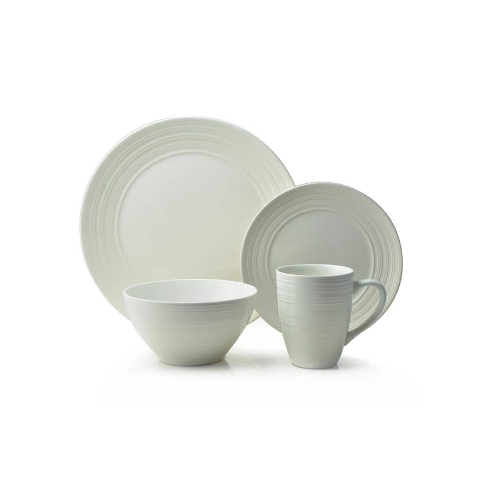 Reviews for THOMSON POTTERY Ripple 16-Piece Casual Off white Ceramic ...