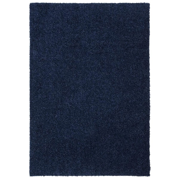 SAFAVIEH Primo Shag Navy 5 ft. x 8 ft. Solid Area Rug