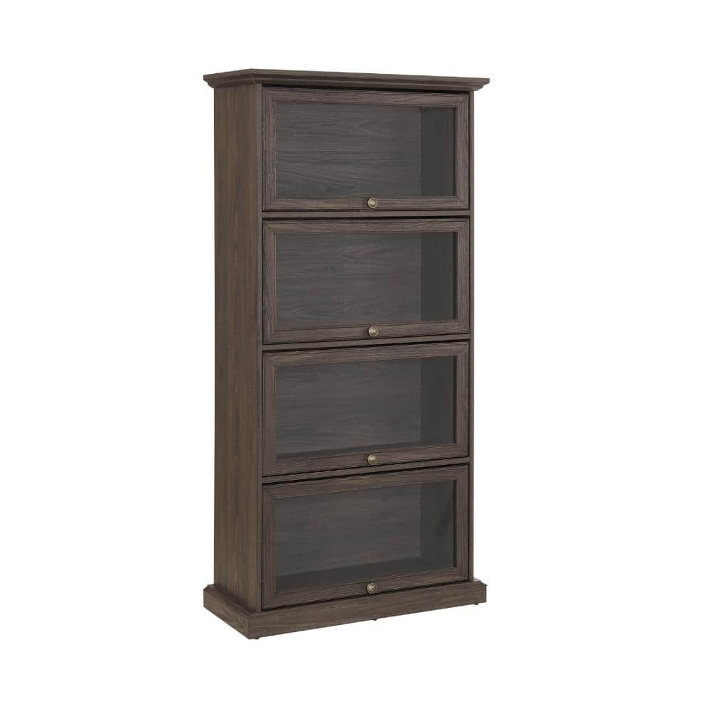 Brown 63.19 in. Glass Display Cabinet with 4 Shelves and Flip-Up Doors, Office Storage Cabinet price history on PriceWatchPro