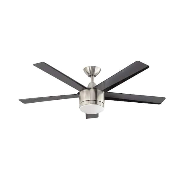 Home Decorators Collection Merwry 48 in. Integrated LED Indoor Brushed Nickel Ceiling Fan with Light Kit and Remote Control