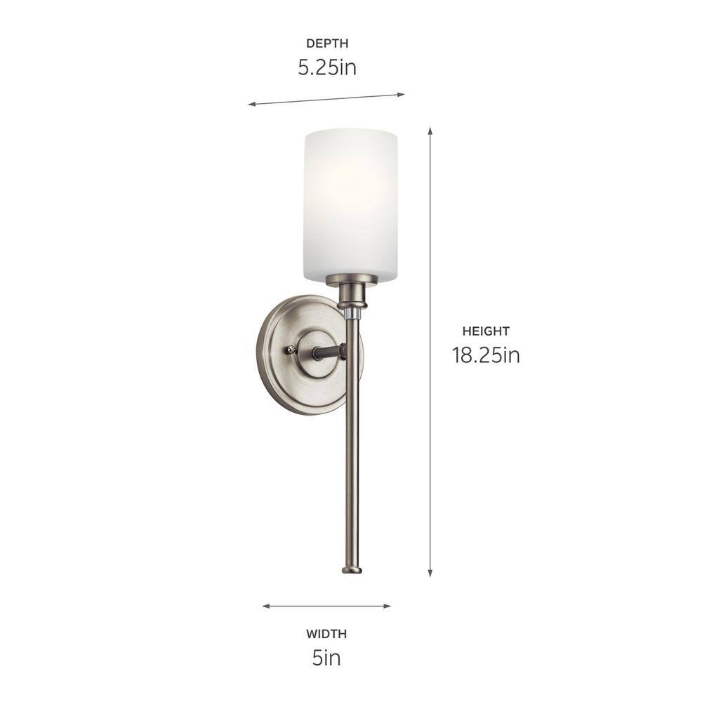 Transitional Nickel Wall Sconce with Cream Cylinder Shade
