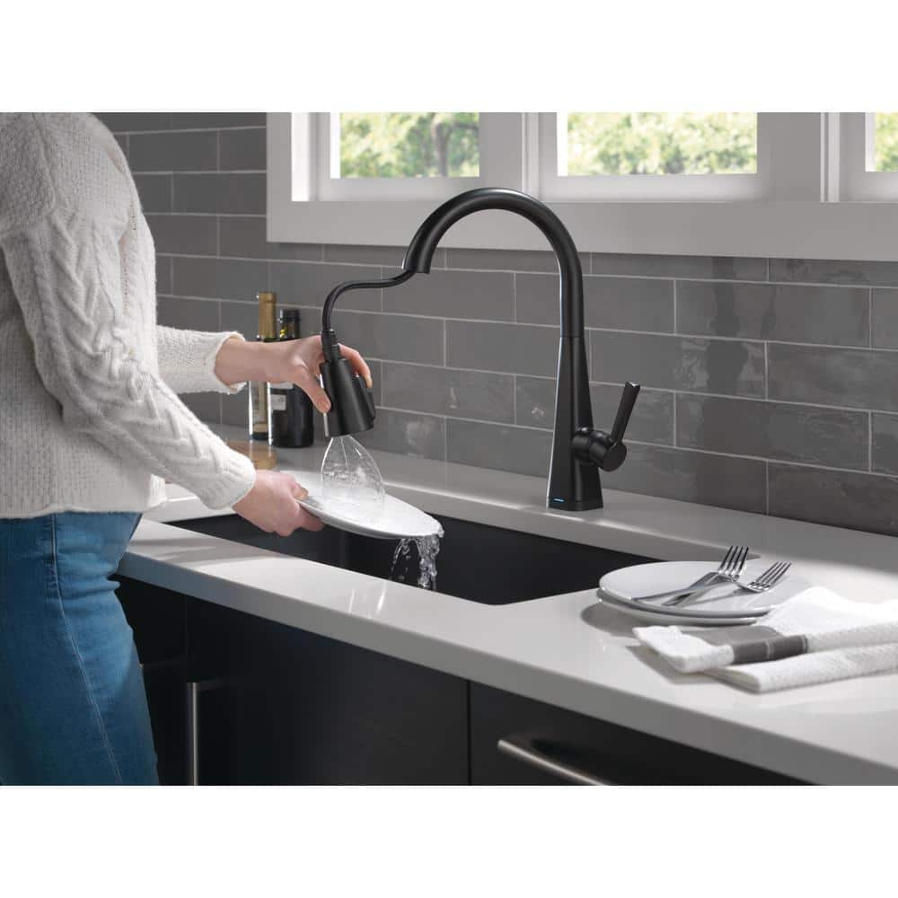 Matte Black Touch Kitchen Faucet with Pull-Down Sprayer
