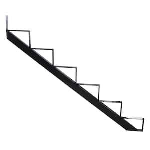 6-Steps Steel Stair Stringer black 7-1/2 in. x 10-1/4 in. (Includes 1 Stair Riser)