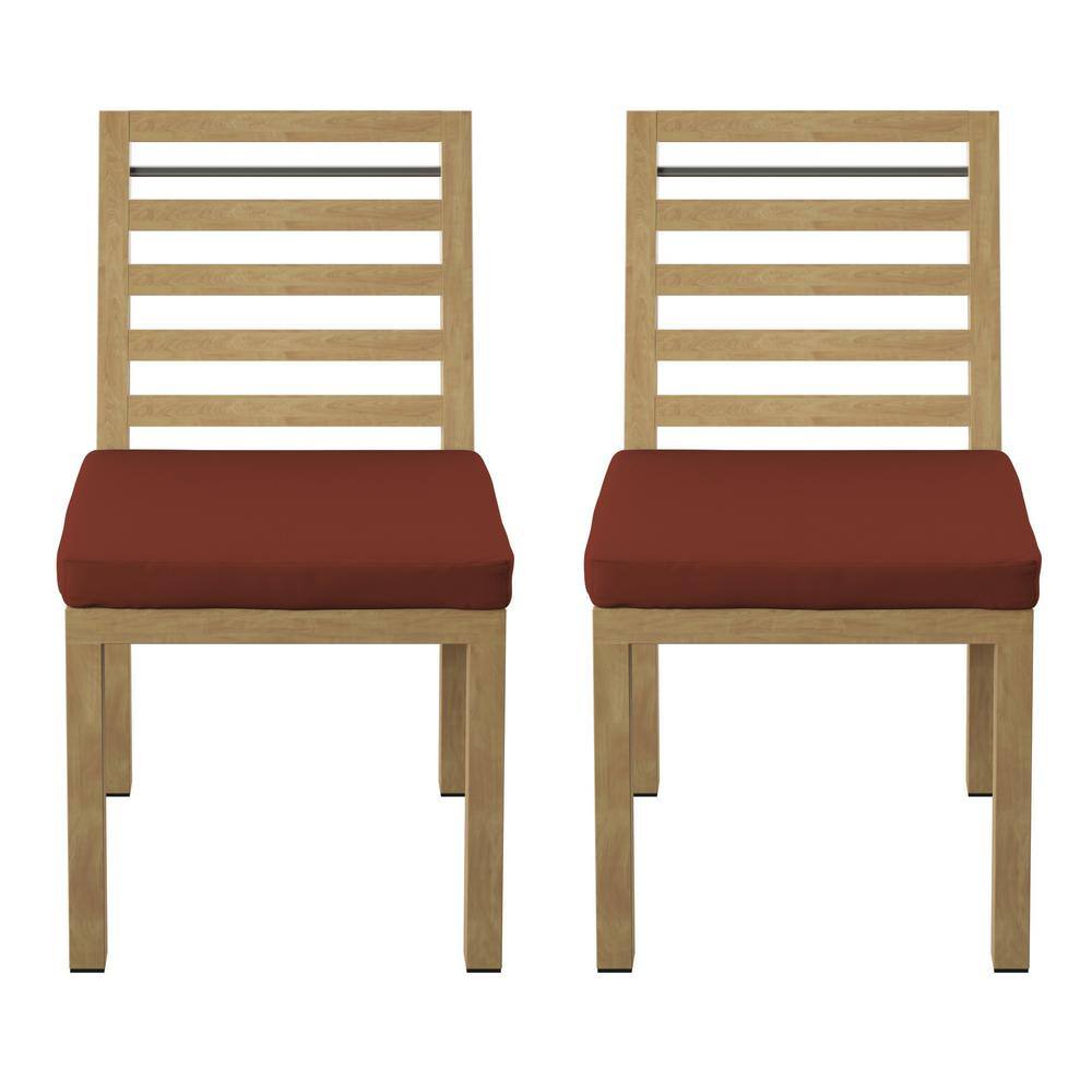 TK CLASSICS Cushioned Aluminum Outdoor Dining Chair with Terracotta Cushions (Set of 2) 2ADC651