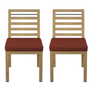 Cushioned Aluminum Outdoor Dining Chair with Terracotta Cushions (Set of 2)