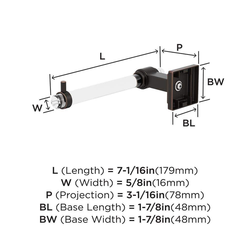 Clear and Oil-Rubbed Bronze Single Post Toilet Paper Holder