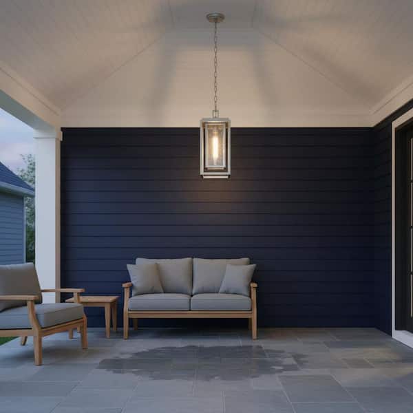 HINKLEY Republic 1-Light Satin Nickel Outdoor Pendant Light