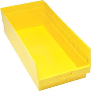 Store-More 6 in. Shelf 27.3 Qt. Storage Tote in Yellow (6-Pack)